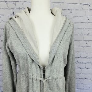 Norma Kamali womens gray hoodie zipper Sz S